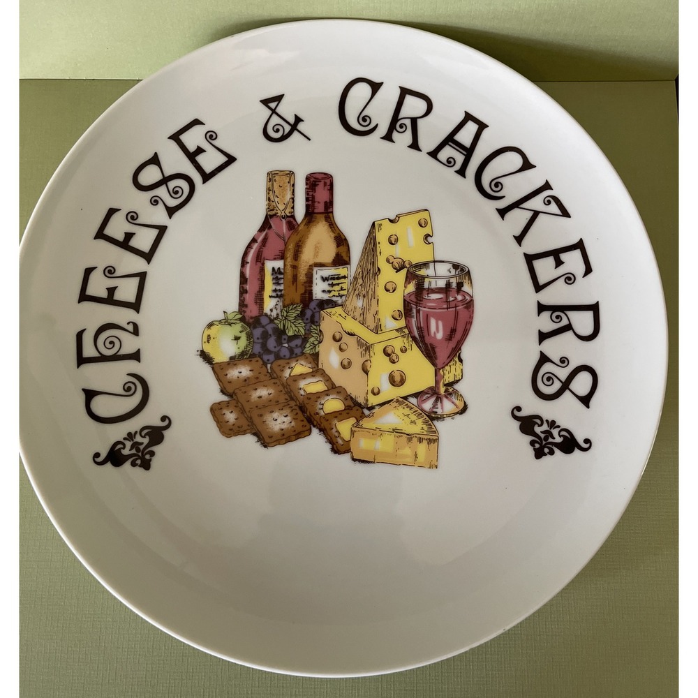 Vtg Midcentury Sheffield Wine Cheese Crackers Plate 5 Piece Serving Set‎ Japan